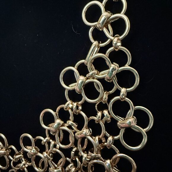 NWOT Banana Republic Multi Circle Statement Necklace Gold Tone Adjustable - Picture 11 of 12